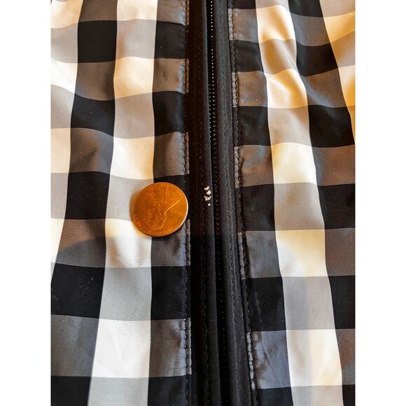 Lauren Ralph Lauren Gingham Check Jacket XL Zip Front Black White Women’s - Picture 9 of 9